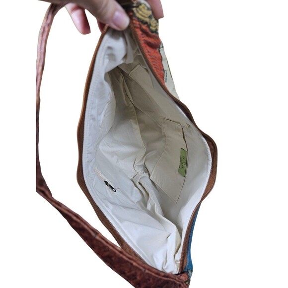 Emalee Designs Large Owl Print Shoulder Purse Art Deco HOBO Large Bag. - Picture 5 of 9